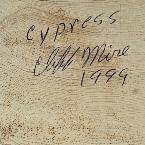 Hand-Carved Cypress Wood Duck Flying Sculpture By Cliff Mire 1999 - Picture 6 of 8